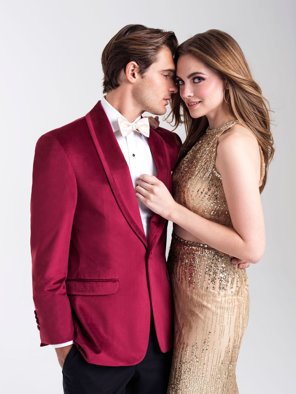 Ruby Red Venice Velvet Slim Fit Tuxedos