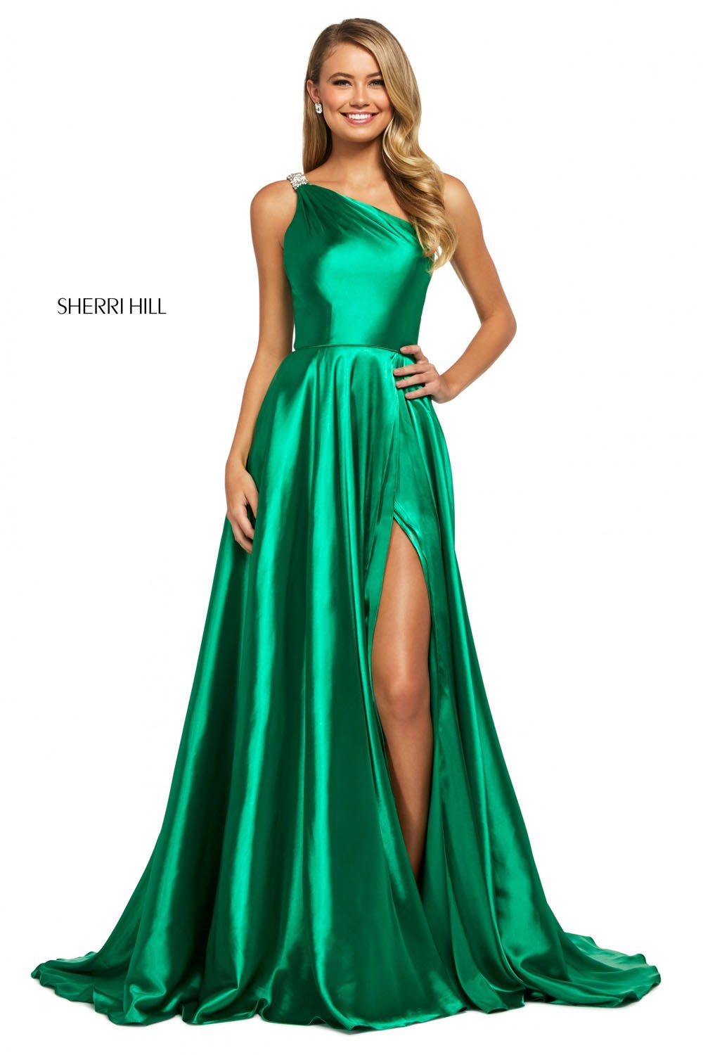 sherri hill emerald dress