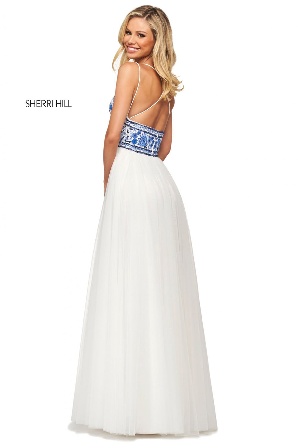 sherri hill embroidered dress