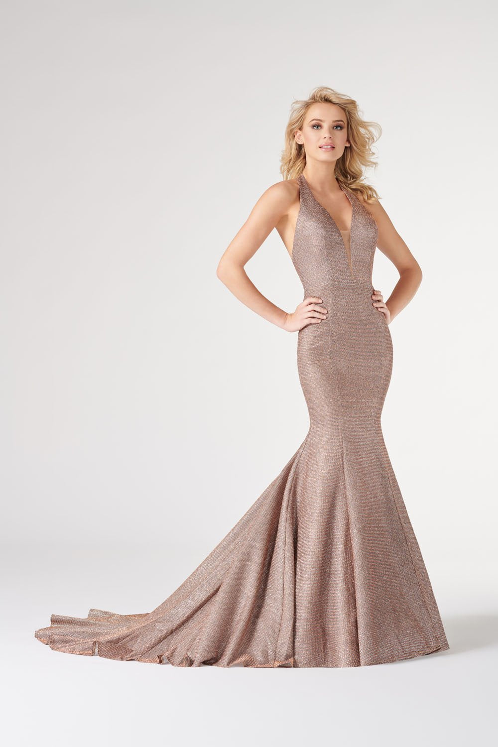 copper prom dress