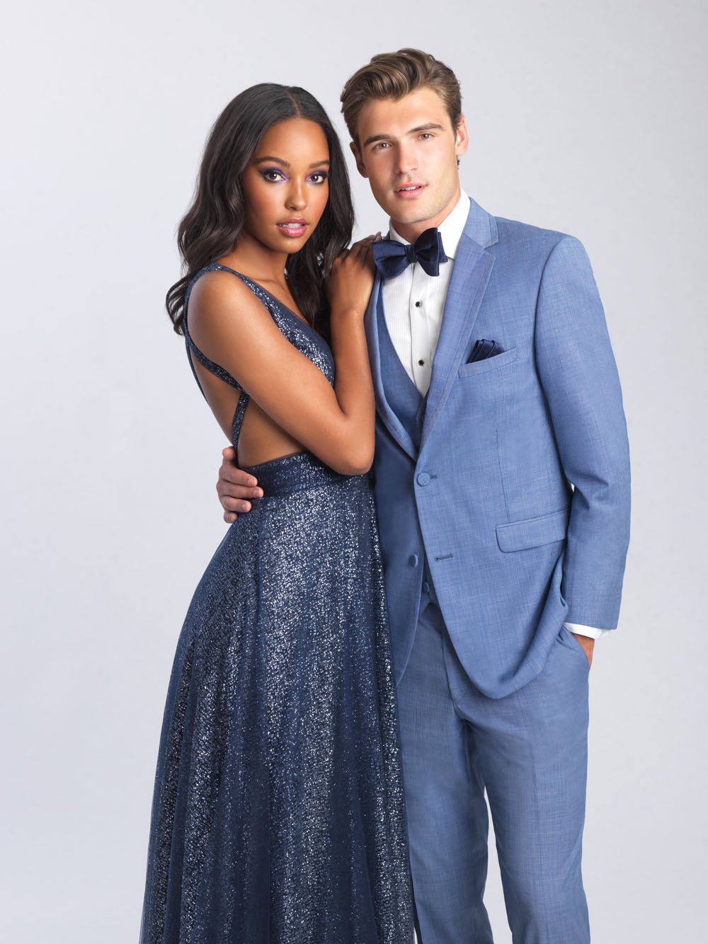 navy prom dress and tux