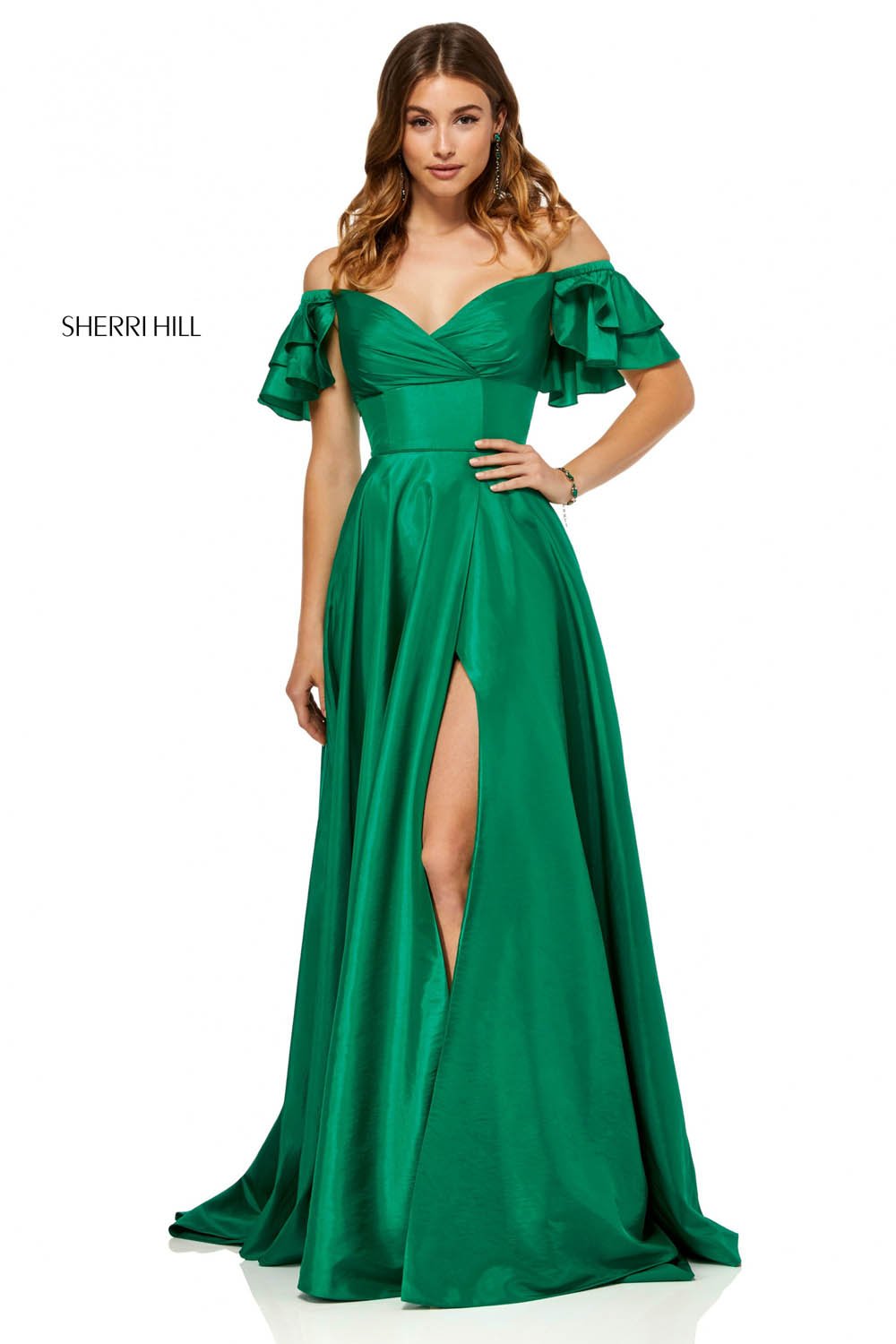 sherri hill emerald dress