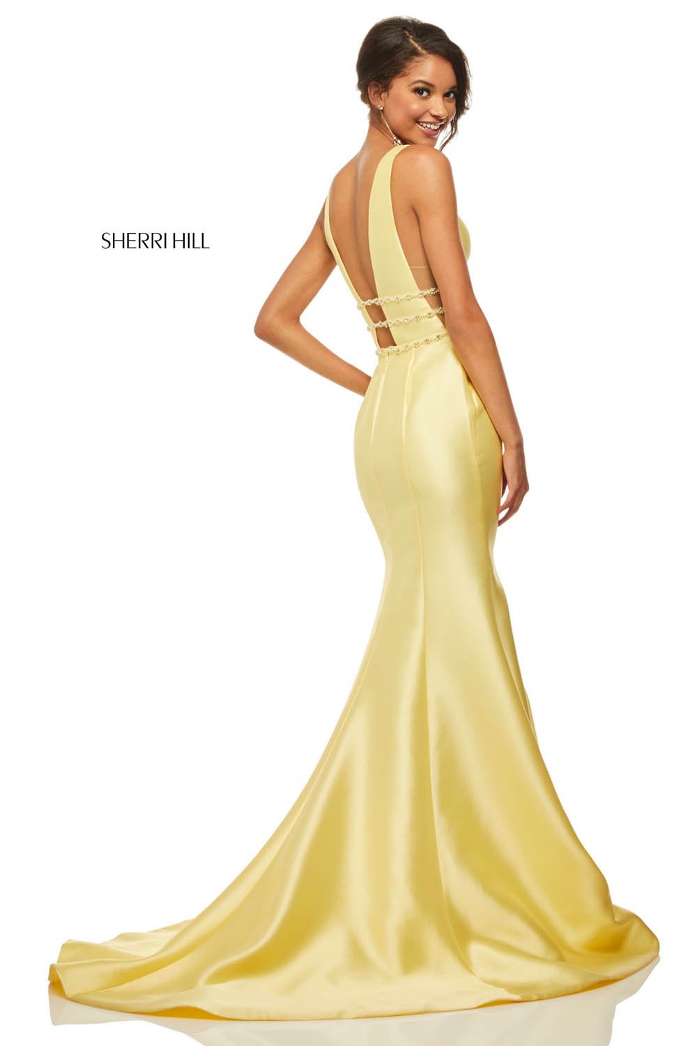 sherri hill yellow ball gown