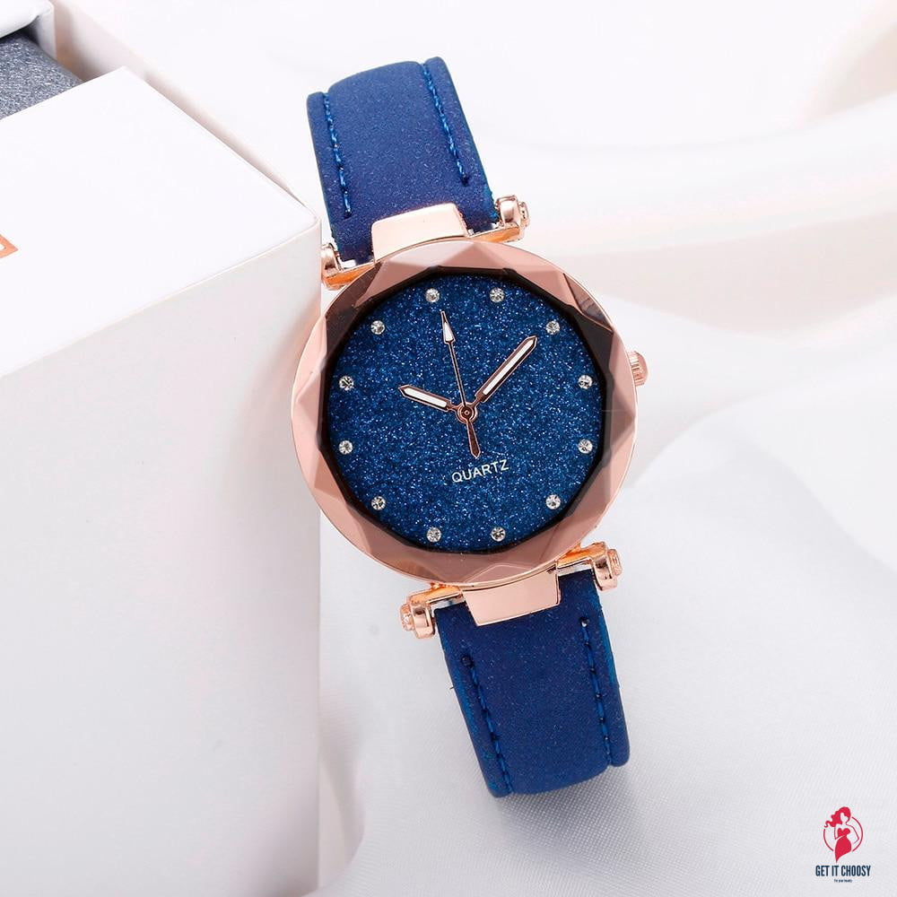 Ladies fashion Korean Rhinestone Rose Gold Quartz Watch Female Belt Watch Women's Watches Fashion Clock Watch Women Watches by Getitchoosy