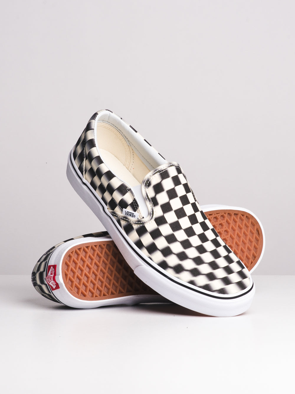 blurry vans slip ons