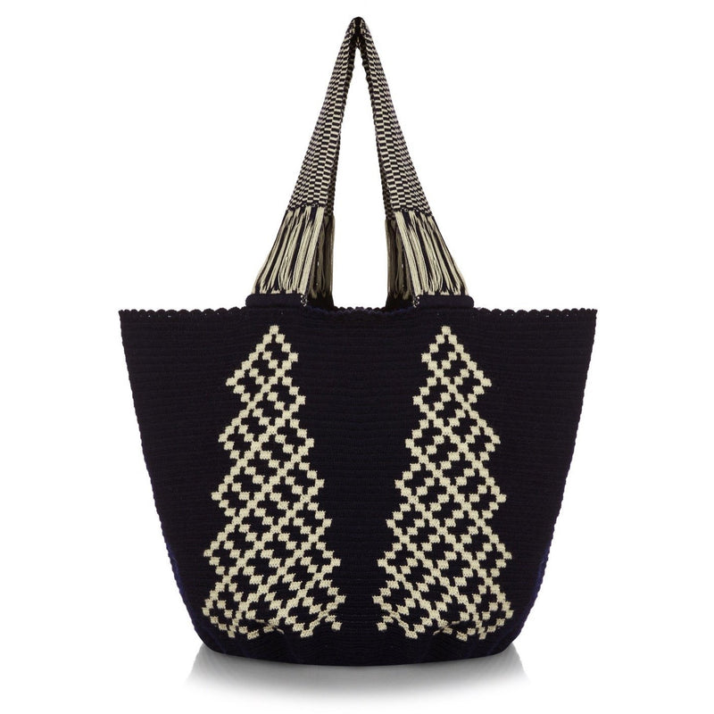 navy designer handbag