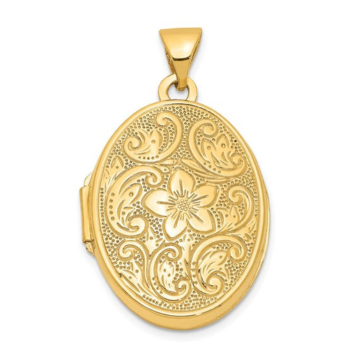 Large Sterling Silver High-Polish Oval Locket Pendant, 35mm