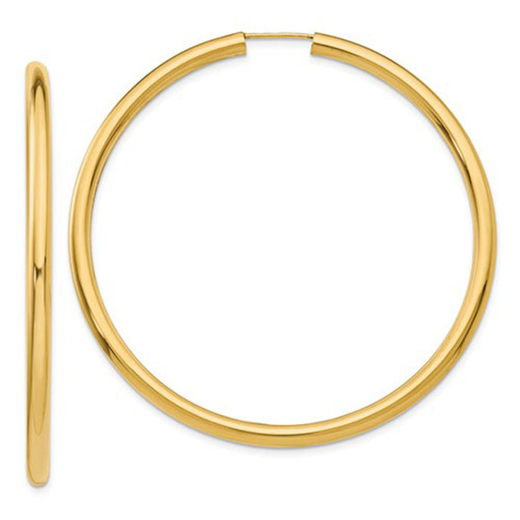 Large 14K Yellow Gold Thick Continuous Endless Hoop Earrings, 55mm (3m ...