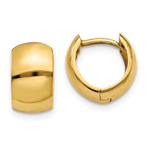 Salve 'Chic' Chunky Thick Tube Gold Hoop Earrings