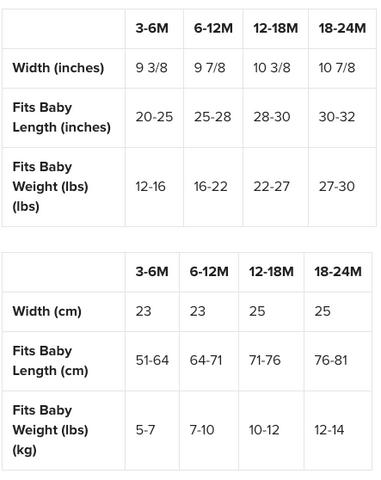 Bella and Canvas 100B Size Chart