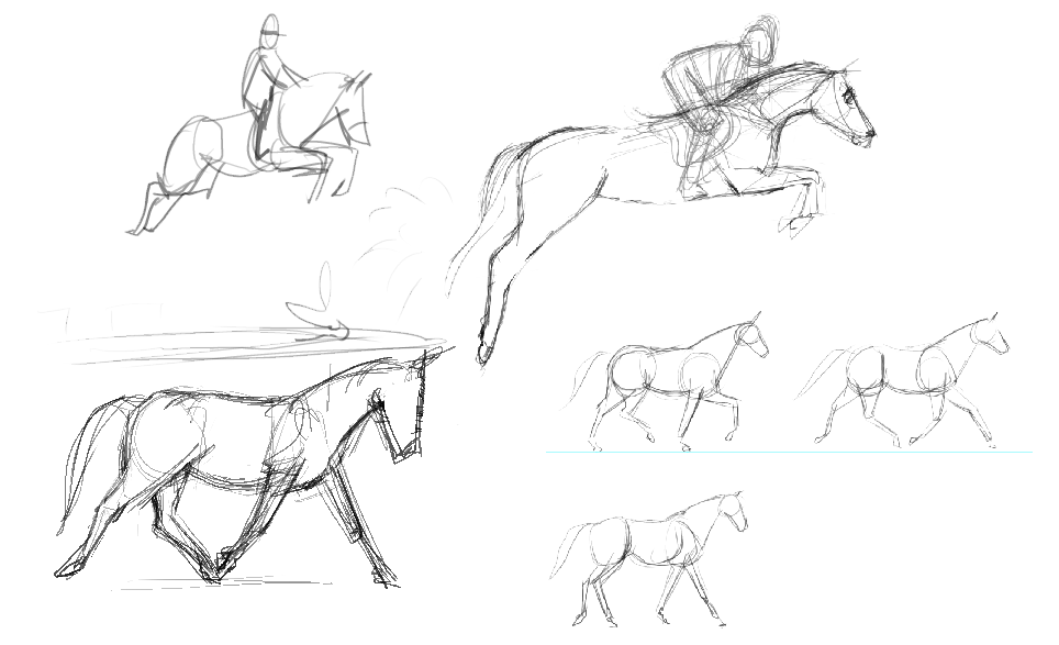 horse sketches carla miller art