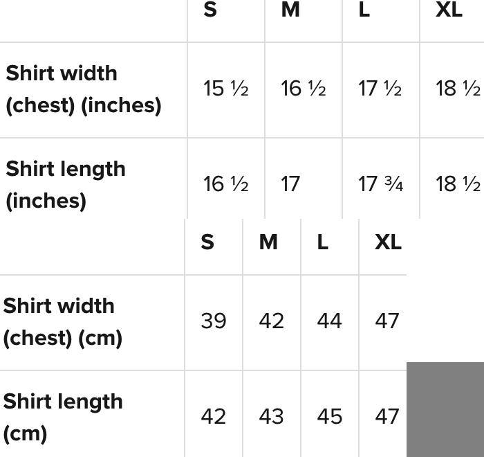 Los Angeles Apparel Size Chart