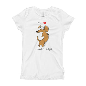 I Love Wiener Dogs Girl's Youth T-Shirt
