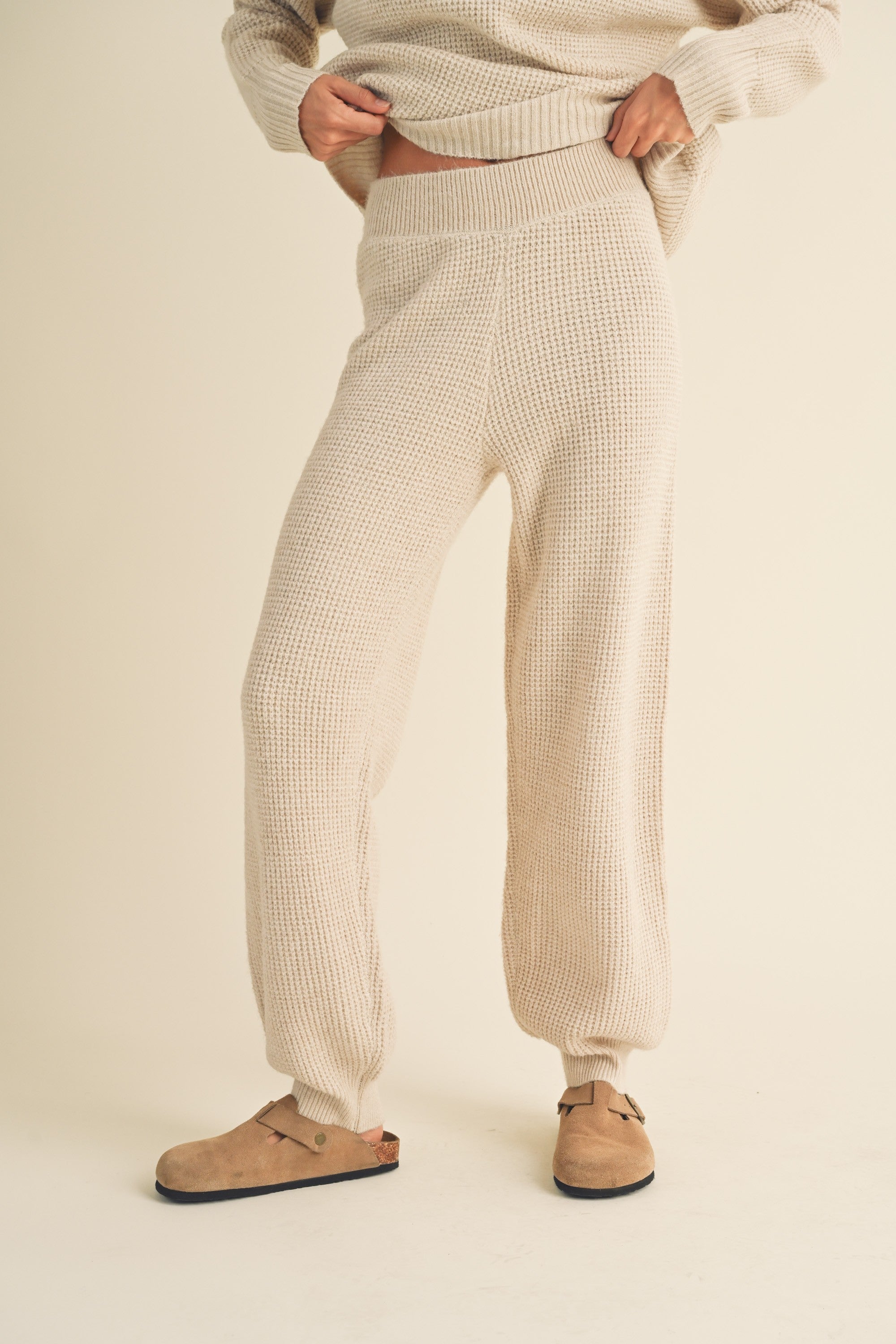 WAFFLE PATTER SWEATER JOGGERS