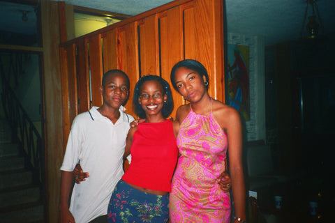 My brother, my cousin and I at home during a birthday party