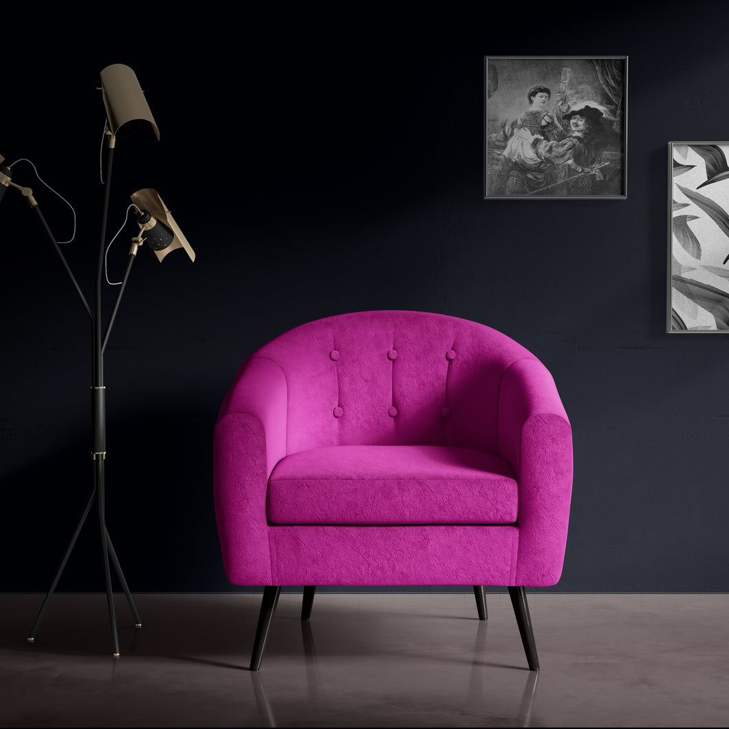 velvet fuchsia chair