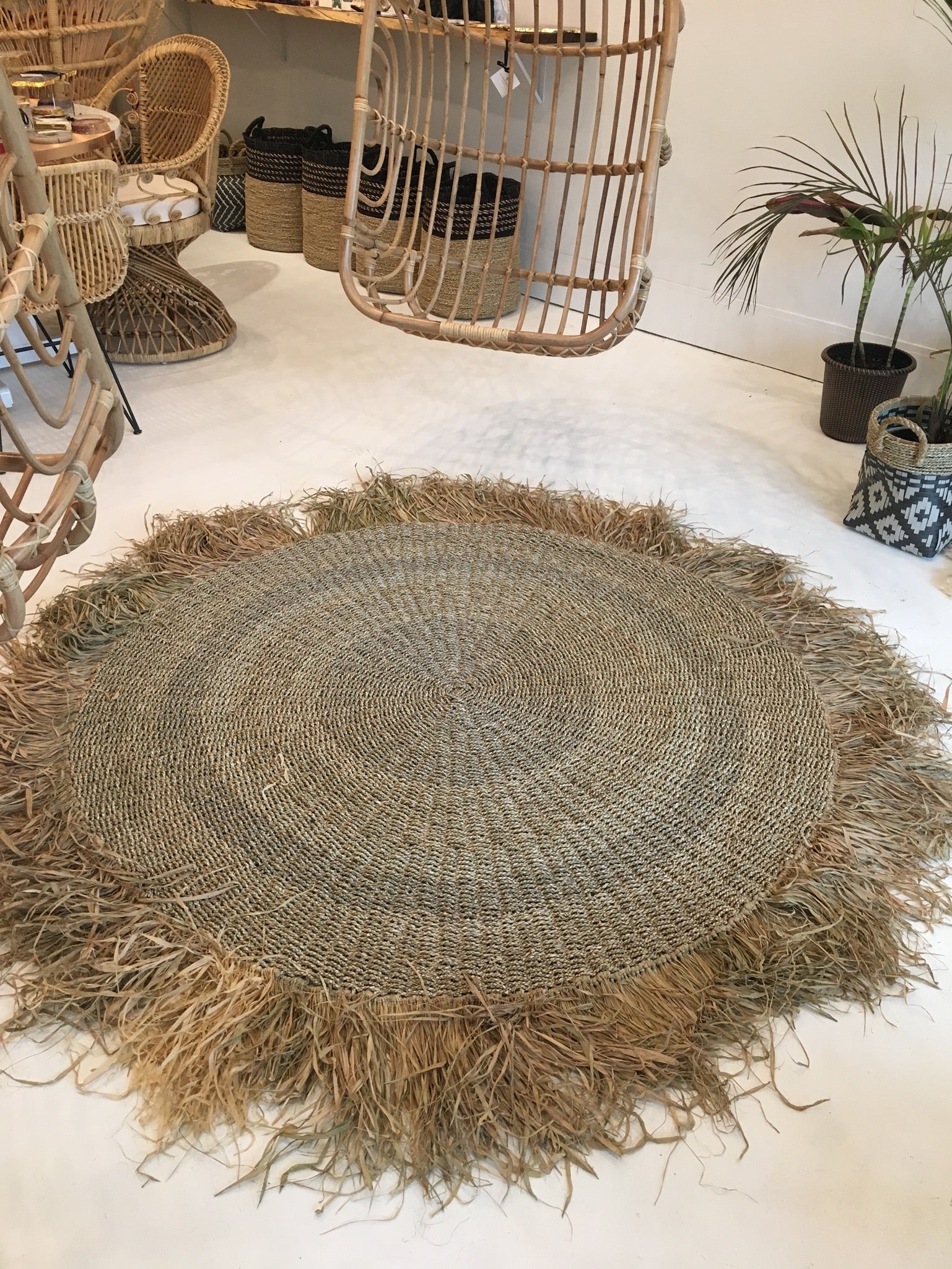 Natural Raffia Area Rug The Wicked Boheme