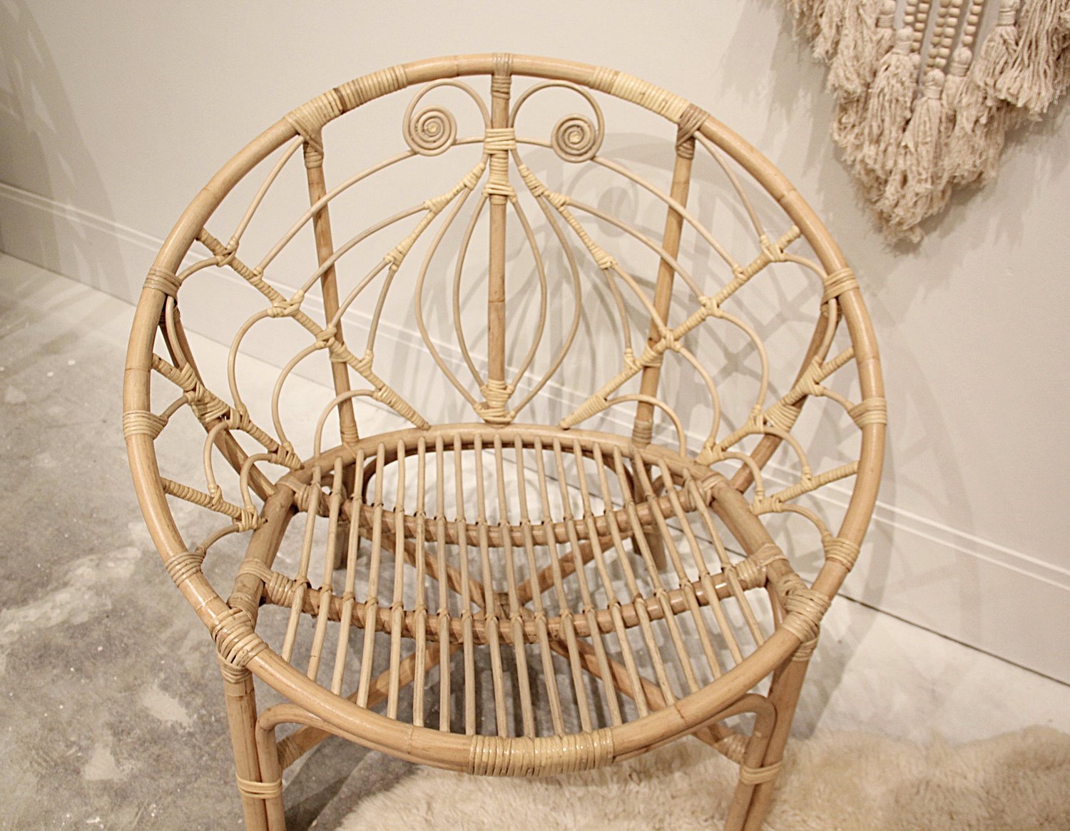 Bali Rattan Peacock Chair Natural Sample Sale Last One The