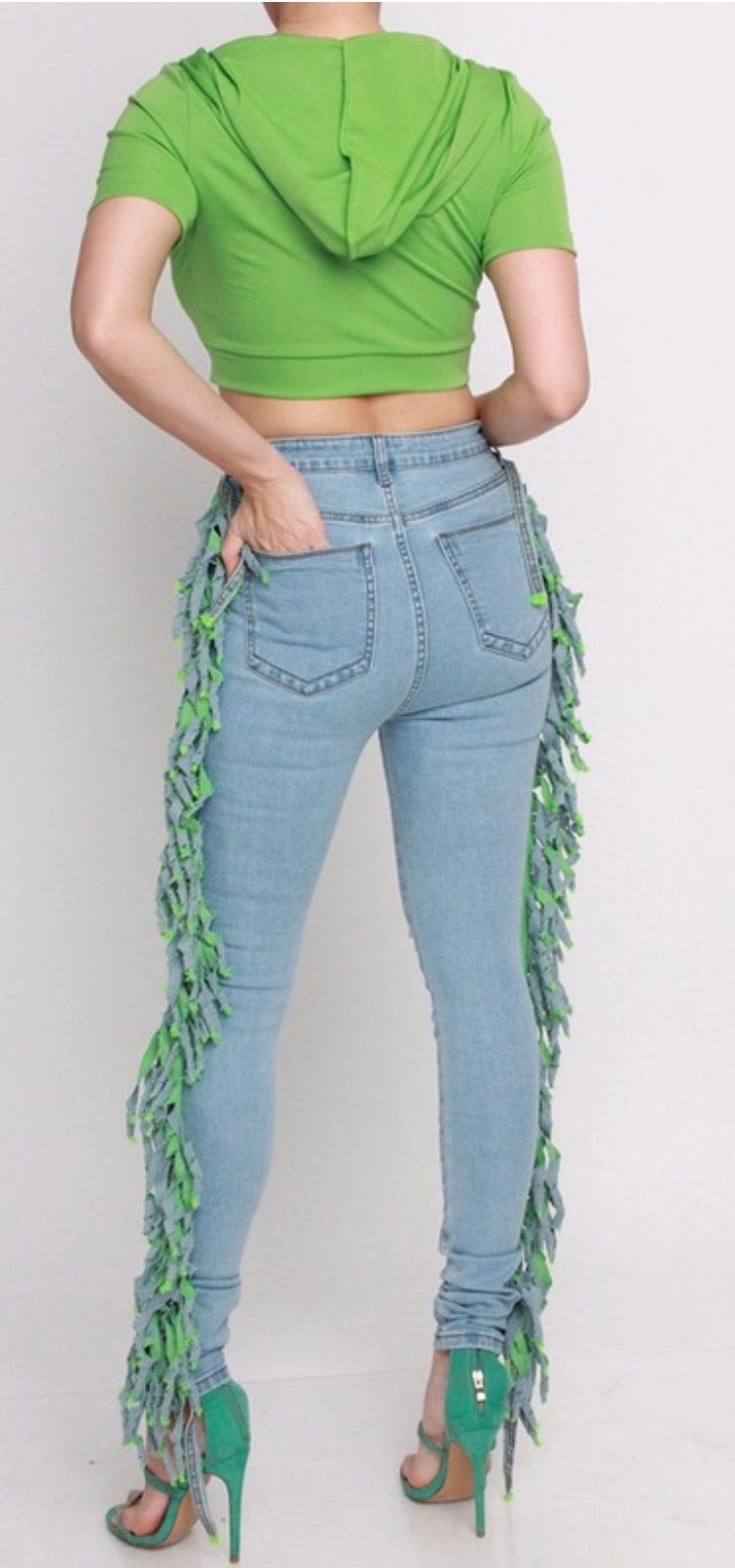 fringe jeans