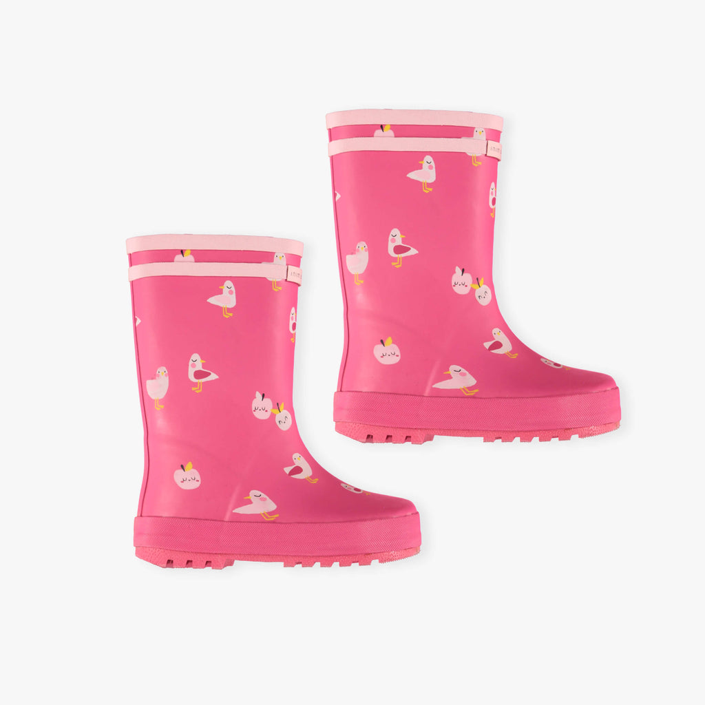 pink rain shoes