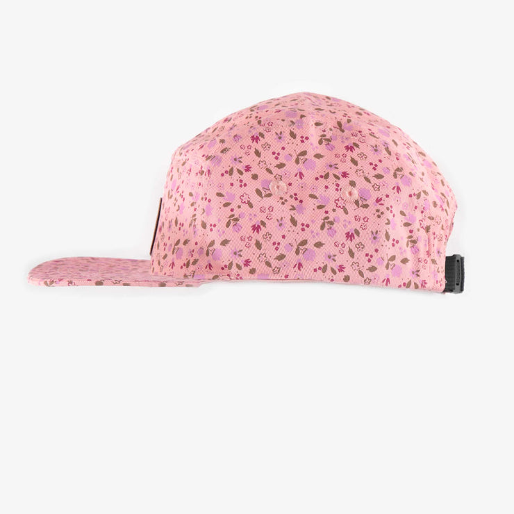 Casquette rose à motifs à visière plate, enfant || Pink patterned cap with flat brim, child