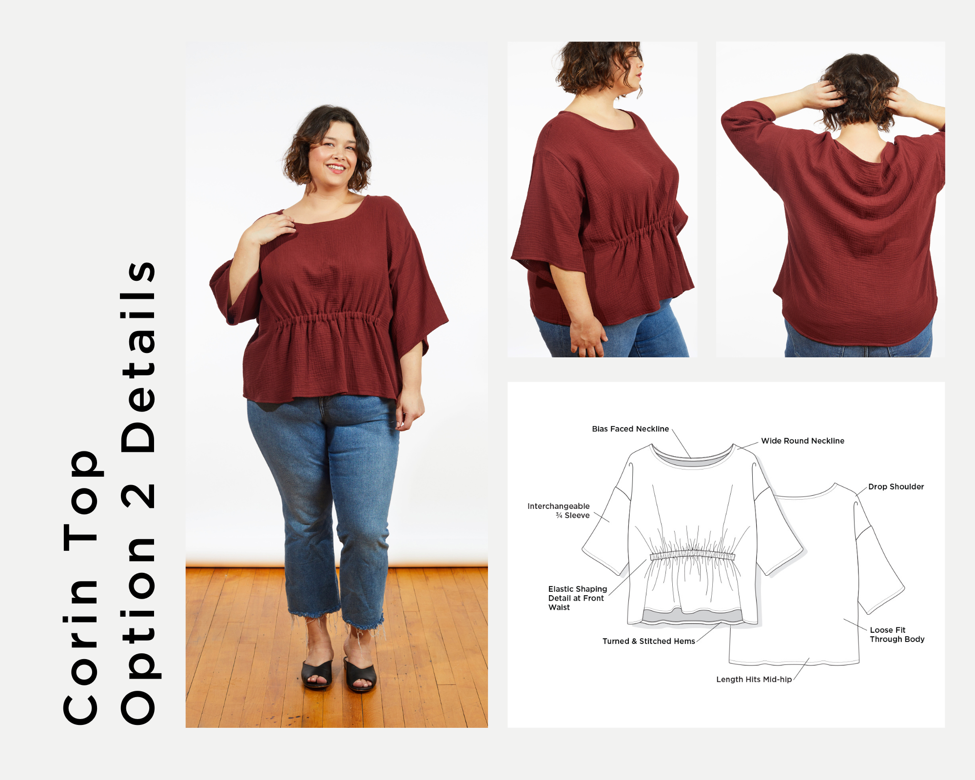 Grainline Studio Corin Sewing Pattern Details