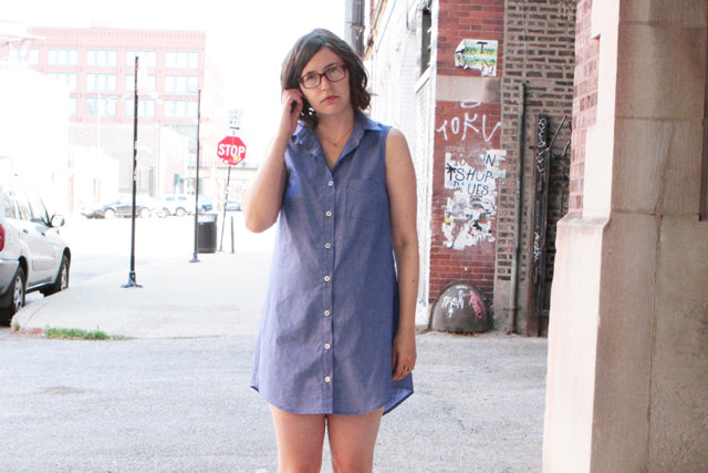 Summer Wardrobe | Chambray Button Down Dress | Grainline Studio