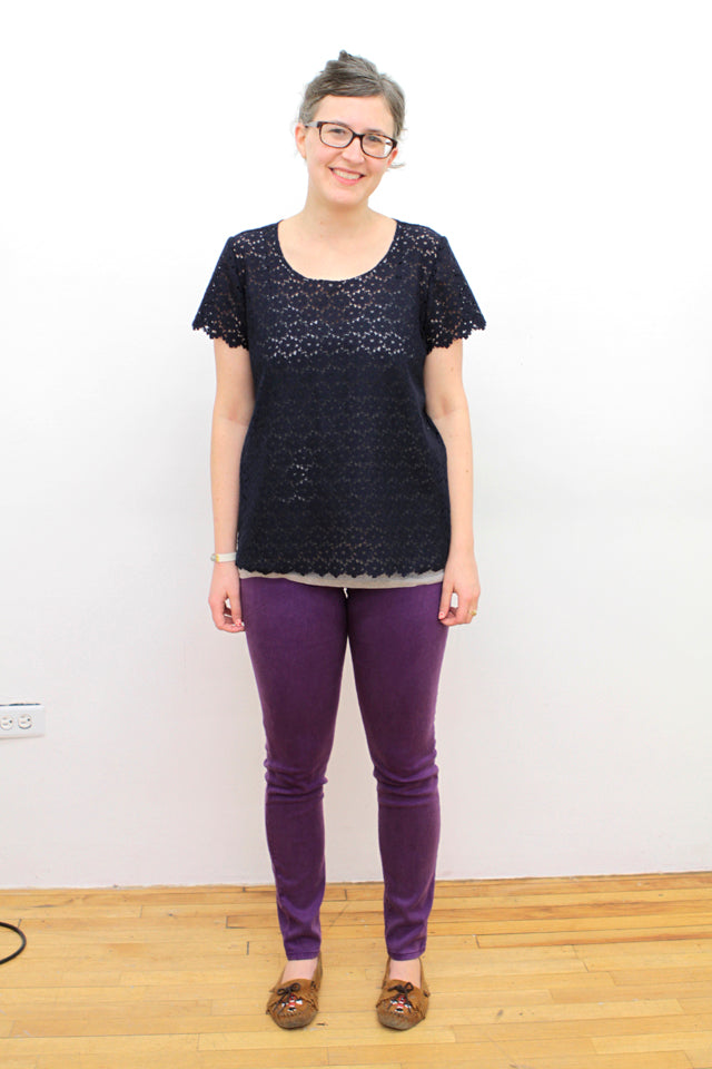 Navy Lace Tee | Grainline Studio