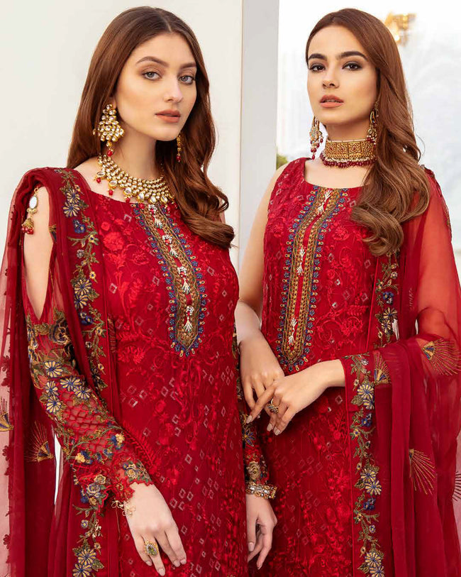 pakistani red dress