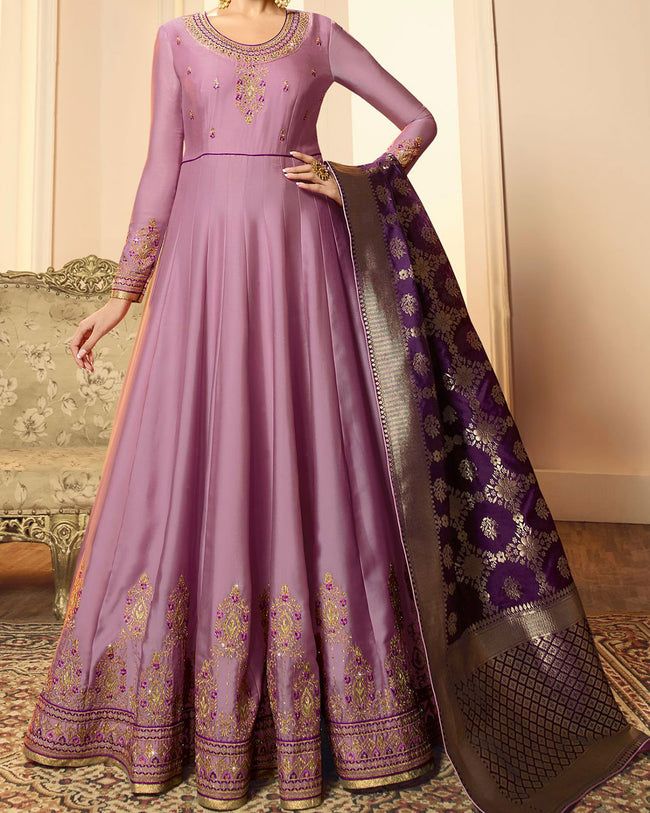 anarkali with banarasi dupatta