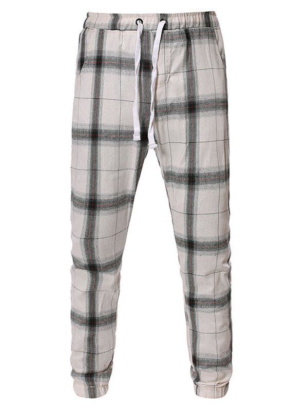 mens plaid tapered pants