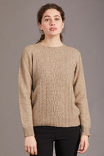 Load image into Gallery viewer, Possum and Merino  6129 Crew Neck Jersey with Lace Detail - The classic crew neck jersey gets a touch of feminine elegance with the delicate lace knit detail on the front. The blend of natural Merino, Possum fur and Silk fibres will ensure the cold never gets in. Hold onto this sumptuous McDonald jersey and don’t let go until the mercury rises. 