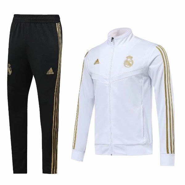 adidas tracksuit white with gold edge