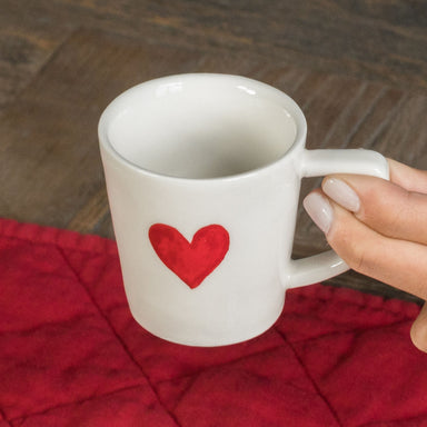 Tasse coeur blanc rouge