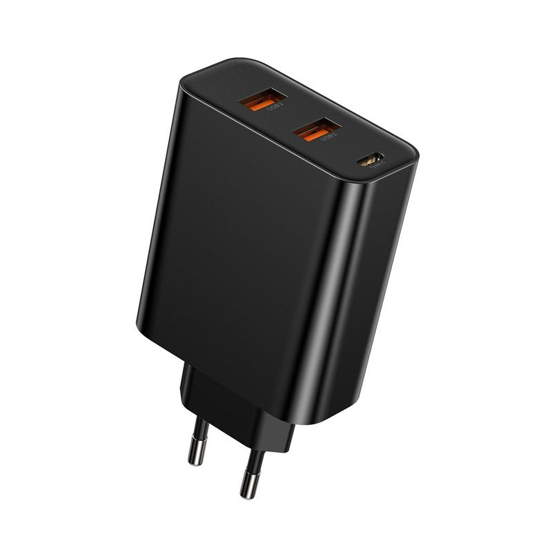 Incarcator Priza Baseus 2xUSB+Type-C Quick Charge 60W 5A Black