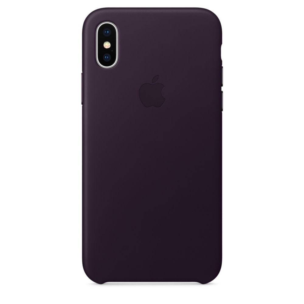 Husa Apple Leather Case Dark Aubergine pentru iPhone X, MQTG2ZM/A