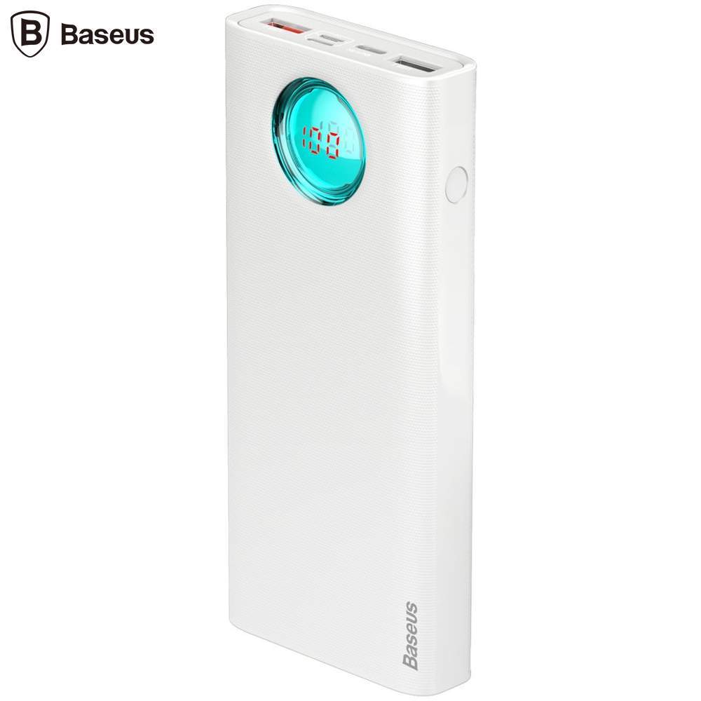 Baterie externa - Baseus Amblight 20000 mAh with LED Alb 18W