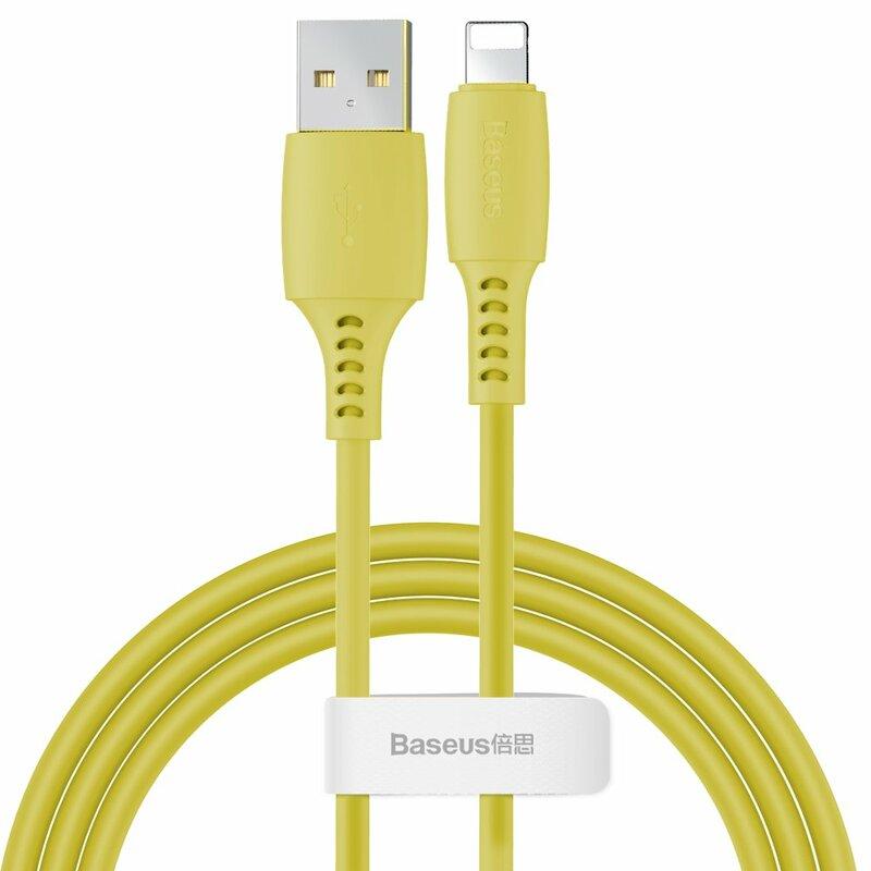 Cablu De Date Baseus Colourful USB To Lightning 2.4A 1.2m Galben