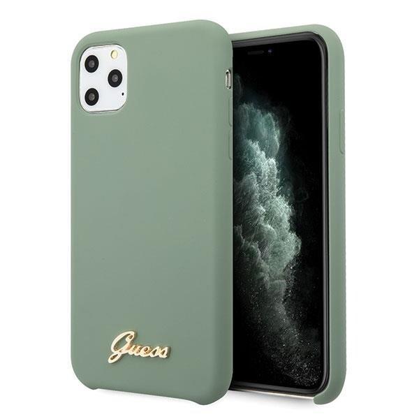 Husa Guess iPhone 11 Pro Max khaki hard case Silicone Vintage Gold