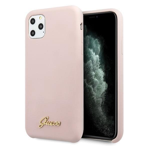 Husa Guess iPhone 11 Pro Max pink hard case Silicone Vintage Gold