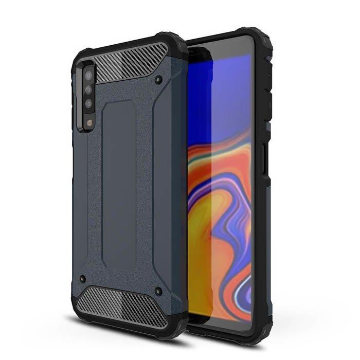 Husa Hybrid Armor Case Tough Rugged Cover pentru Samsung Galaxy A7 2018 Blue