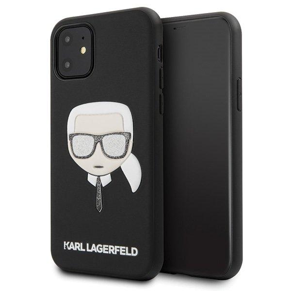 Husa Karl Lagerfeld iPhone 11 black Iconik Embossed & Glitter