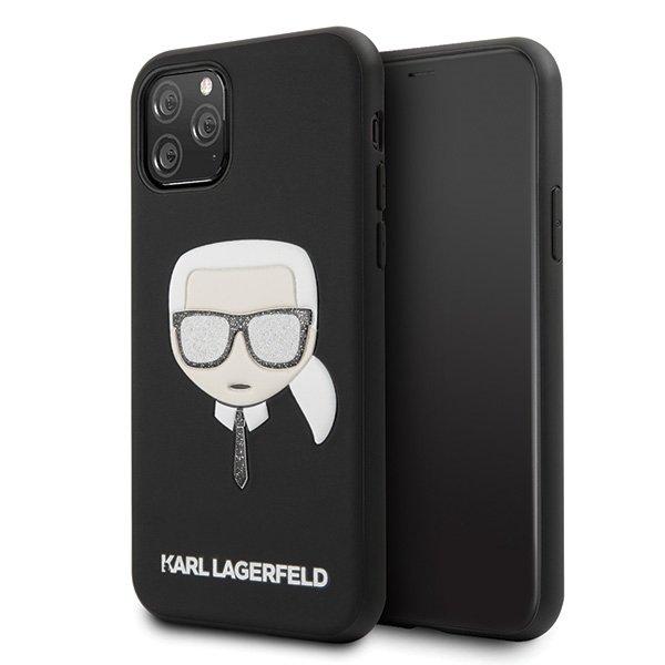 Husa Karl Lagerfeld iPhone 11 Pro black Iconik Embossed & Glitter