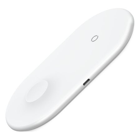 Incarcator Wireless 2in1 Baseus Smart pentru iPhone & Apple Watch, Qi Standard, 10W, Alb