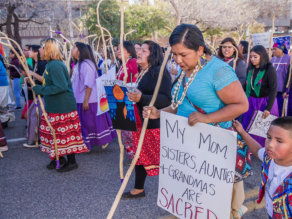 Tohono Indian Women led the Tucson 2019 Women’s March with a show of strength, resilience and power. by Dulcey Lima