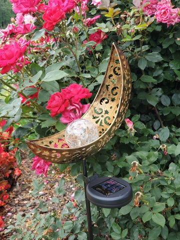 LED Solar Crescent Moon Garden Lights