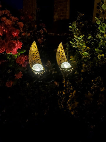 Solar Crescent Moon Garden Light