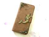 Mermaid phone leather wallet stand removable case cover for Apple / Samsung MN0644-icasecollections
