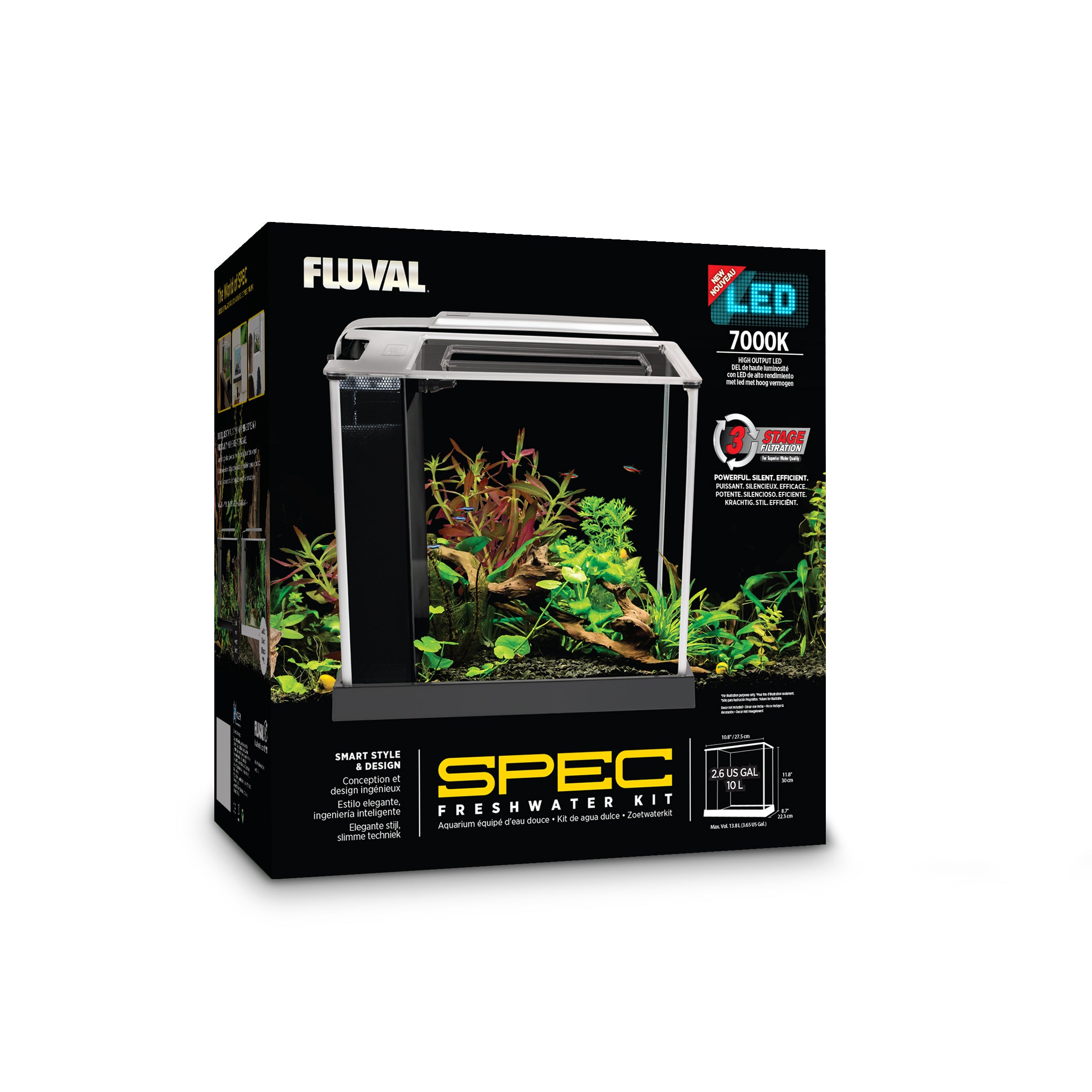 Fluval Spec Freshwater Aquarium Kit - Black - 10 L (2.6 US GAL