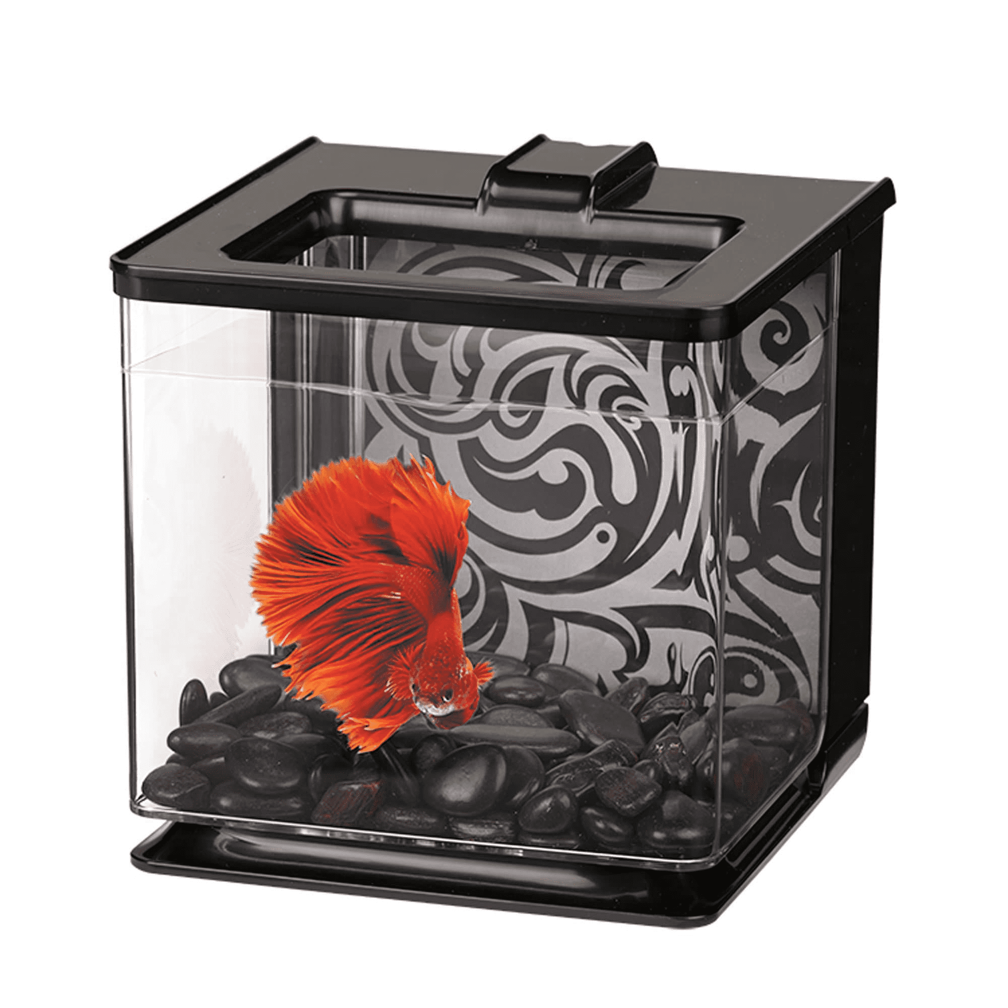 Marina 0.7 Gallon Betta EZ Care Aquarium Kit, Black - BETA